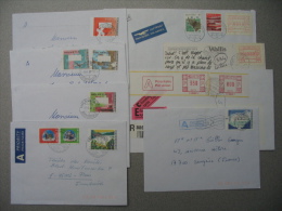 SUISSE - Lot De 8 Lettres Ou CP Avec Vignettes D'automates. - Automatic Stamps