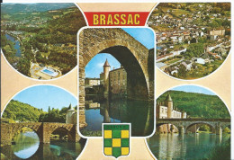 BRASSAC (Tarn) Multivues Pont Vieux Château Aérienne Vallée De L' Agout Piscine Blason (écrite Voir Détails 2scan) MW891 - Brassac