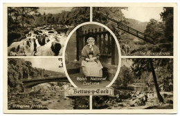 BETTWS-Y-COED : MULTIVIEW - WELSH NATIONAL COSTUME - Caernarvonshire