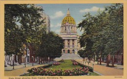 State Street Showing State Capitol Harrisburg Pennsylvania - Harrisburg