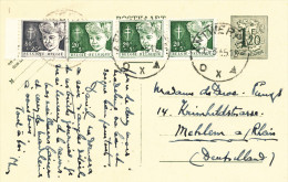 989/22 - Entier Postal Lion Héraldique + TP Antituberculeux ANTWERPEN 1955 Vers Allemagne - Postcards 1951-..