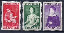 Sarre -Secours Populaire 1954 YT 334-336** / Saarland-Volkshilfe 1954 Mi.Nr. 354-356** - Nuevos