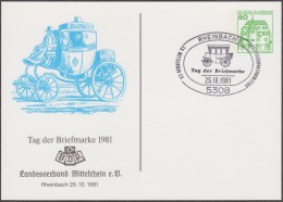 Allemagne 1981. Privatganzsache, Entier Postal Timbré Sur Commande. Journée Du Timbre, Diligence Postale - Poste