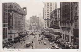 United States PPC New York Times Square Old Cars NEW YORK  1939 Real Photo "Via S/S Europa" (2 Scans) - Time Square