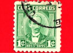 CUBA - Usato - 1954 - Combattenti Per La Libertà - Patrioti - José Marti (1853-1895) - 1 ¢ - Used Stamps