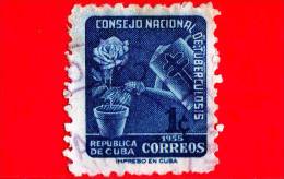 CUBA - Usato - 1955 - Tasse Postali - Rosa E Annaffiatoio - Tubercolosi - 1 ¢ - Gebraucht