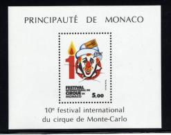 CIRCUS - CIRQUE FESTIVAL - MONACO 1984  - CLOWN MNH BLOCK 27 - Cirque