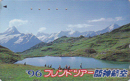 Télécarte Japon - SUISSE - LAC DE MONTAGNE - MOUNTAIN LAKE Japan Phonecard SWITZERLAND SCHWEIZ  Site HANSHIN AIRLINES 41 - Gebirgslandschaften