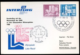 SPECIAL FLIGHT OLYMPIC TEAM Mirabel 1980 East Germany Card  PP17 C1/003 NGK 6,00 € - Invierno 1980: Lake Placid