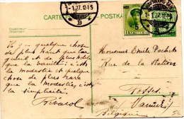 CP Non Illustré De Luxembourg (01.01.1927) Pour Fosses, Namur - Cartas & Documentos