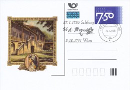 Czech Rep. / Postal Stat. (Pre2006/11cp) Wolfgang Amadeus Mozart - 250th Birth Anniversary, Commemorative Postmark - Cartoline Postali