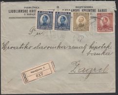 Yugoslavia 1924, Registered Cover Sarajevo To Zagreb W./postmark Sarajevo - Brieven En Documenten