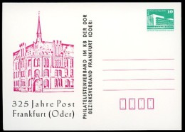 DDR PP18 B2/009 Privat-Postkarte 325 J. POSTAMT FRANKFURT ODER 1986  NGK 3,00 € - Cartes Postales Privées - Neuves