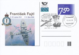 Czech Rep. / Postal Stat. (Pre2006/45cp) General Frantisek Fajtl (1912-2006) Commander 313th Squadron RAF, Com. Postmark - Postkaarten