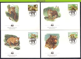 Nga007fb WWF FAUNA ZOOGDIEREN WILDE KAT CAT JAGUAR MAMMALS BELIZE 1983 FDC'S # - FDC