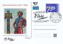 Czech Rep. / Postal Stat. (Pre2007/07cp1) Bohumil Konecny "Bimba" (1918-1990) Czech Painter; Czech Scouting - Indiens D'Amérique