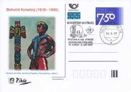 Czech Rep. / Postal Stat. (Pre2007/07cp2) Bohumil Konecny "Bimba" (1918-1990) Czech Painter; Scouting; Jaroslav Foglar - American Indians