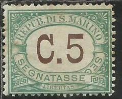 REPUBBLICA DI SAN MARINO 1897 1919 SEGNATASSE TAXE TASSE DUE CENT. 5c MNH - Postage Due