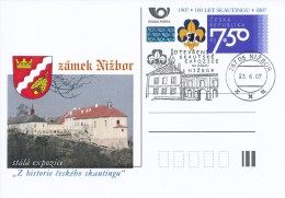 Czech Rep. / Postal Stat. (Pre2007/99cp) 100 Years Of Scouting (2 Pieces) Opening Scout Exhibition At The Castle Nizbor - Postcards