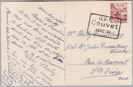 Heimat CH NE COUVET 1946-10-28 Bahnstation Stempel Auf Ak - Lettres & Documents