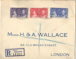 BRITISH MAURITIUS - 1937 - Coronation - Registered 12 May 1937 - Home Made FDC - Viaggiata Da G.P.O. Per London - Mauritius (...-1967)