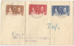 GAMBIA - 1937 - Coronation - Registered - Viaggiata Da G.P.O. Per Banjul, Bathurst, Gambia - Gambia (...-1964)