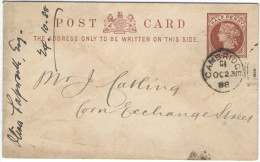 GB - Regno Unito - GREAT BRITAIN - 1888 - Halfpenny - Carte Postale - Postal Card - Intero Postale - Entier Postal - ... - Luftpost & Aerogramme