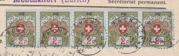 Heimat CH ZH MÖNCHALTDORF 1917-06-04 Seltener 5er-Streifen Portofreiheit Kl#549 - Franchigia