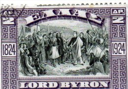 B - 1924 Grecia - Lord Byron - Usati