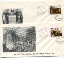 MOZAMBIQUE N°1114/5 THEME REVOLUTION FRANCAISE 2 ENVELOPPES OBLITERATION MOCAMBIQUE 7/17-7-89 PHILEXFRANCE-89-PARIS - French Revolution