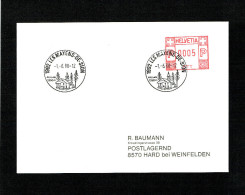 SUISSE FLAMME MECANIQUE Noir : 1992  LES MAYENS- DE-SION . DU 1.6.1988 - Postage Meters