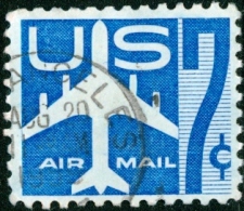 STATI UNITI D’AMERICA, UNITES STATES OF AMERICA, USA,  POSTA AEREA, 1958, USATO, Mi 732A, Scott C51, YT PA50 - 2a. 1941-1960 Afgestempeld