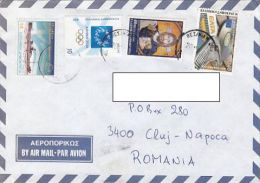 SHIP, OLYMPIC GAME, JESUS, EUROPEAN COMMUNITY, STAMPS ON COVER, 2000, GREECE - Covers & Documents