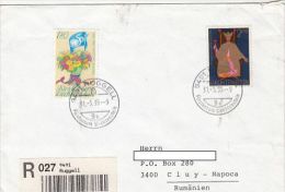 UNITED NATION, FLOWERS, ST LUZIUS, STAMPS ON REGISTERED COVER, 1995, ITALY - Cartas & Documentos