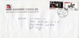 LIBRA HOROSCOPE, HORSE DRESSAGE, STAMPS ON COVER, 2002, ROMANIA - Storia Postale