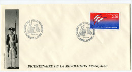 FRANCE THEME REVOLUTION FRANCAISE ENVELOPPE OBLITERATION 85 TALMONT ST HILAIRE 20-07-89......... - French Revolution