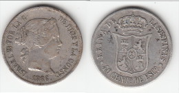 **** ESPAGNE - SPAIN - 40 CENTIMOS 1866 ISABEL II - ARGENT - SILVER **** EN ACHAT IMMEDIAT - Primeras Acuñaciones