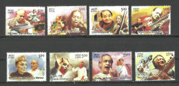INDIA, 2014, Indian Musicians, Classical Singers, Music, Set 8 V, MNH, (**) - Neufs