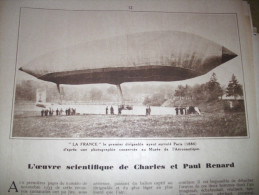 Article De Presse - Régionalisme- Charles Et Paul Renard - Dirigeable - Le Décaplan - Aéronautique - 1934 - 2 Pages - Documents Historiques