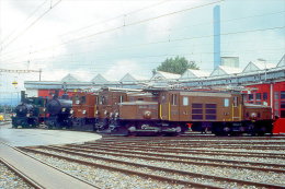 005-784) Dia (color Slide) Schweiz RhB - Lokomotiven 1 - 107 - 353 - 222 - 411 - Eisenbahnen