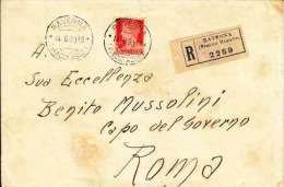 SUPERBE LETTRE ADRESSEE A : SUA ECCELLENZA BENITO MUSSOLINI CAPO DEL GOVERNO" 14.06.1930. - Altri & Non Classificati