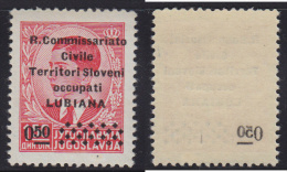 Italy Occupation Of Slovenia 1941 Definitive, Error - Overprint On The Back, MNH (**) - Lubiana