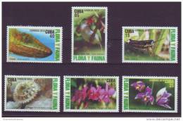 2010.27 CUBA MNH 2010 COMPLETE SET FLORA Y FAUNA, INSECTOS. BIRD. LIZARD. FLOWERS - Nuovi