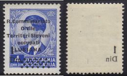 Italy Occupation Of Slovenia 1941 Definitive, Error - Overprint On The Back, MNH (**) - Lubiana