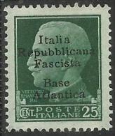 BASE ATLANTICA 1943 CENT. 25c MNH - Emisiones Locales/autónomas