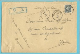 211 Op  Brief Aangetekend Met Stempel HOOGHLEDE, Met Getekend Noodaantekenstrookje/inschrijvingsnummer "R 2" (Rare)!! - 1921-1925 Small Montenez