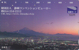 Carte  Japon - MONT FUJI & COUCHER DE SOLEIL - SUNSET Japan Prepaid Card - SONNENUNTERGANG Tosho Karte - 271 - Mountains