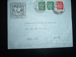 LETTRE PAR AVION POUR FRANCE TP S 35 X2 + 2 S 50 OBL. 17 DEZ 48 CTT LISBOA + INSTITUTO CAMARA PESTANA LISBOA - Lettres & Documents