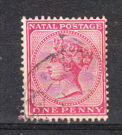 Natal   -   1882-89.    Queen Victoria. One  Penny  Rose - Natal (1857-1909)