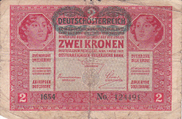 2058A, THE DEUCHLAND OCCUPATION IN HUNGARY, ZWEI KORONA, OVERPRINT 1915. - Hongrie